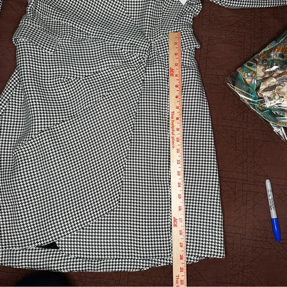 NWT Jason Wu Black And White Houndstooth Blazer Wrap Mini Dress Women’s Size L - Picture 5 of 12